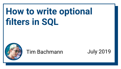 How to write optional filters in SQL